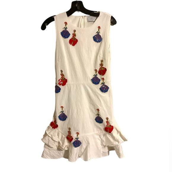 Tanya Taylor Lula Beaded Sequin Embroidered Dress Size 4 Multi Colored - Picture 5 of 15